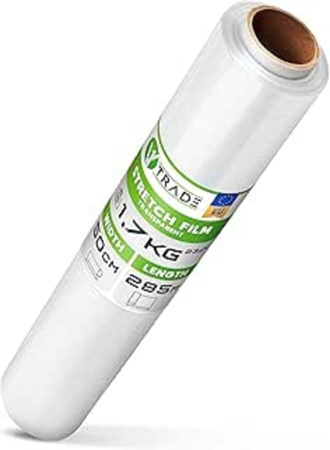 V1 Trade 500mm Clear Stretch Film Roll - Roll - Hand Made 285m/50cm Laminating Material - - Furniture - Moving Films - Moving